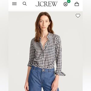 J. Crew Classic Fit Button-Up in crinkled gingham